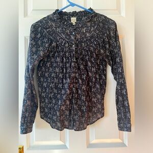 Rebecca Taylor dark gray La Vie Cotton blouse XS